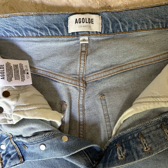 Agolde Riley High Rise Straight Crop Jean in Volt Size 25 - Picture 8 of 9